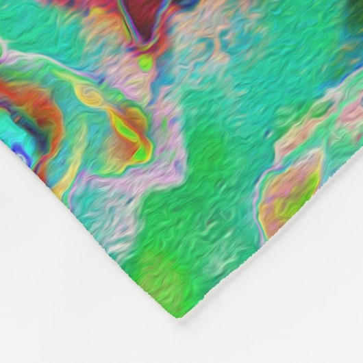 Psychedelic Abstract Groovy Paars Sedum Fleece Deken (Hoek)