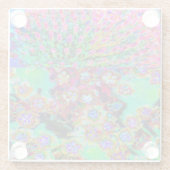 Psychedelic Abstract Groovy Paars Sedum Glazen Onderzetter (Achterkant)