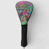 Psychedelic Abstract Groovy Paars Sedum Golfheadcover (Voorkant)