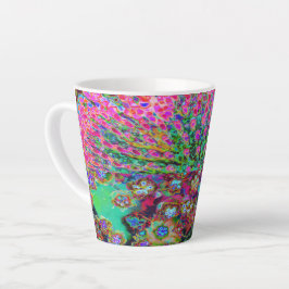 Psychedelic Abstract Groovy Paars Sedum Latte Mok