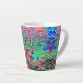 Psychedelic Abstract Groovy Paars Sedum Latte Mok (Rechterhoek)