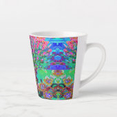 Psychedelic Abstract Groovy Paars Sedum Latte Mok (Rechts)