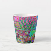 Psychedelic Abstract Groovy Paars Sedum Latte Mok (Voorkant)