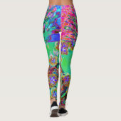 Psychedelic Abstract Groovy Paars Sedum Leggings (Achterkant)