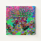 Psychedelic Abstract Groovy Paars Sedum Notitieboek (Achterkant)