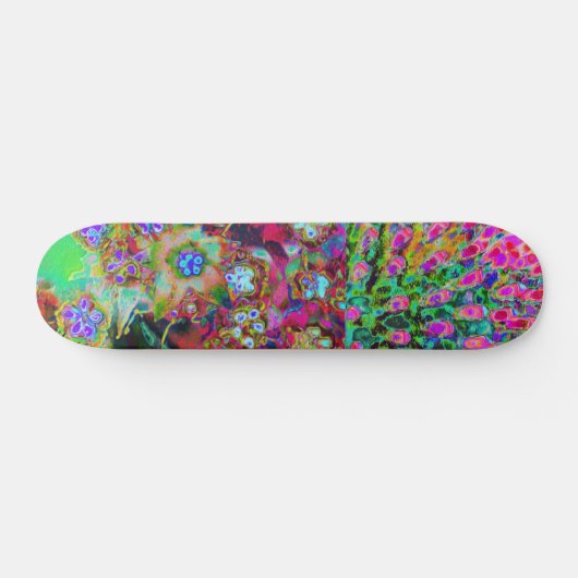 Psychedelic Abstract Groovy Paars Sedum Persoonlijk Skateboard (Horizontaal)