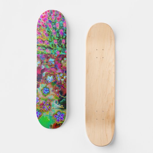 Psychedelic Abstract Groovy Paars Sedum Persoonlijk Skateboard (Voorkant)