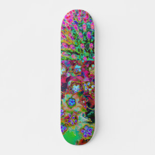 Psychedelic Abstract Groovy Paars Sedum Persoonlijk Skateboard