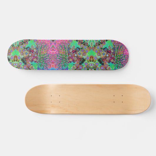 Psychedelic Abstract Groovy Paars Sedum Persoonlijk Skateboard (Horizontaal)