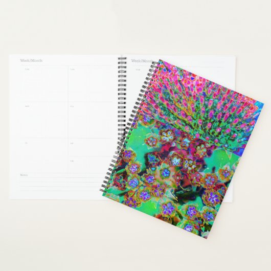 Psychedelic Abstract Groovy Paars Sedum Planner (Display)