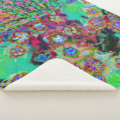 Psychedelic Abstract Groovy Paars Sedum Sherpa Deken (3/4)