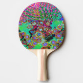 Psychedelic Abstract Groovy Paars Sedum Tafeltennisbatje (Achterkant)