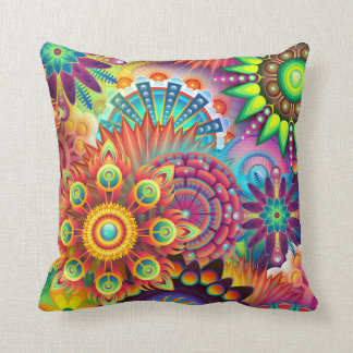 Psychedelic Abstract kleurig Floral Sierkussen
