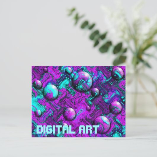 Psychedelic Abstract met het Briefkaart van Bubble (Staand voorkant)