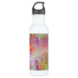 Psychedelic abstract munt groen sinaasappel paarse waterfles 