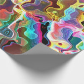 Psychedelic Abstract Neon Cellular Electric Art Cadeaupapier (Hoek)