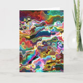 Psychedelic Abstract Neon Cellular Electric Art Kaart (Voorkant)