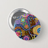 Psychedelic abstract patroon ronde button 5,7 cm (Voorkant /achterkant)