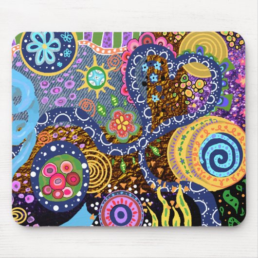 Psychedelic abstract patroonmousepad muismat (Voorkant)