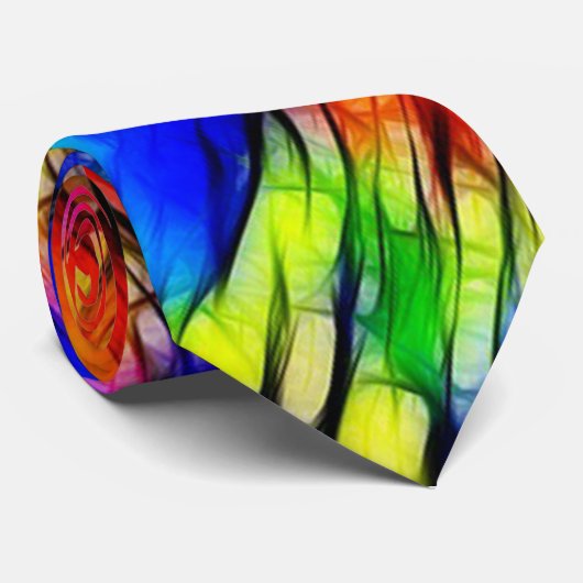 Psychedelic Abstract Stropdas (Opgerold)