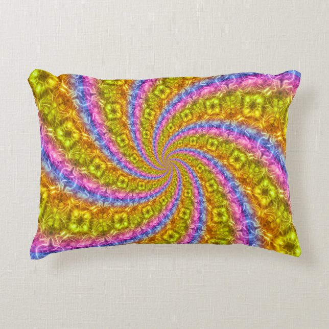 Psychedelic Abstract Vortex Accent Pillow Accent Kussen (Voorkant)