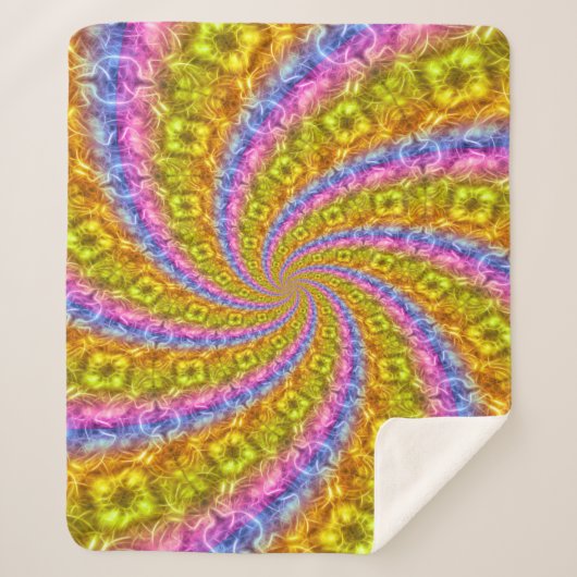 Psychedelic Abstract Vortex Sherpa Blanket Sherpa Deken (Voorkant)