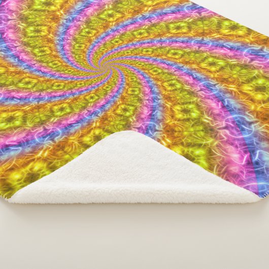 Psychedelic Abstract Vortex Sherpa Blanket Sherpa Deken (3/4)