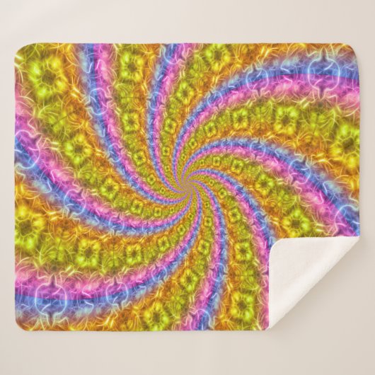 Psychedelic Abstract Vortex Sherpa Blanket Sherpa Deken (Voorkant (horizontaal))