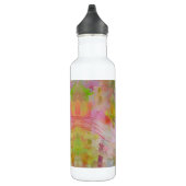 Psychedelic abstract weelderig groen & roze waterfles  (Rechts)