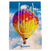 Psychedelic Abstracte Flying Hot Air ballon Medium Cadeauzakje (Achterkant)