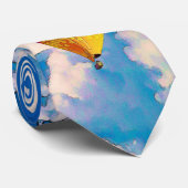 Psychedelic Abstracte Flying Hot Air ballon Stropdas (Opgerold)