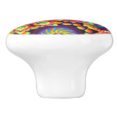 Psychedelic Abstracte kleurrijke Floral Keramische Knop (Zijkant)