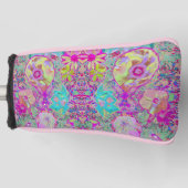 Psychedelic Abstracte Magenta en Aqua Garden Art Golfheadcover (Voorkant)