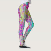 Psychedelic Abstracte Magenta en Aqua Garden Art Leggings (Rechts)