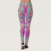 Psychedelic Abstracte Magenta en Aqua Garden Art Leggings (Achterkant)
