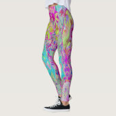 Psychedelic Abstracte Magenta en Aqua Garden Art Leggings (Links)