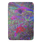 Psychedelic Abstracte regenboogkleuren Lily Garden Badmat (Voorkant Verticaal)