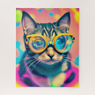 Psychedelic Acid Trip Kitty Kat Legpuzzel