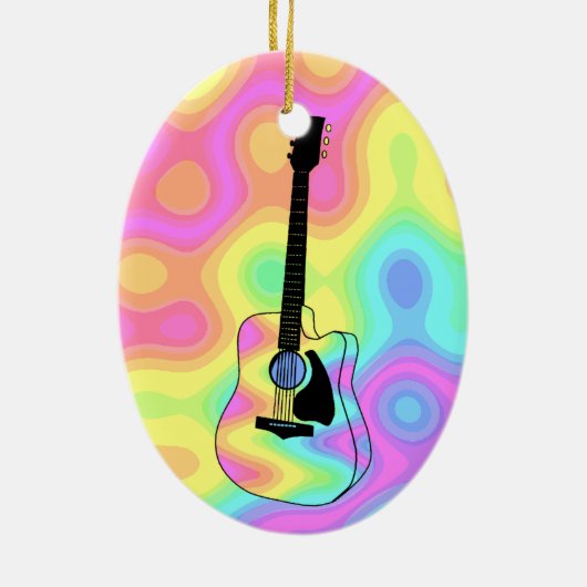 Psychedelic Acoustic Guitar Keramisch Ornament (Achterkant)
