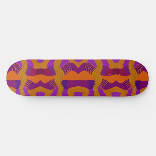 Psychedelic African Patchwork: Paarse Oranje olijv Persoonlijk Skateboard (Horizontaal)