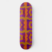 Psychedelic African Patchwork: Paarse Oranje olijv Persoonlijk Skateboard (Voorkant)