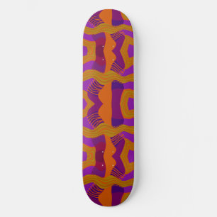 Psychedelic African Patchwork: Paarse Oranje olijv Persoonlijk Skateboard