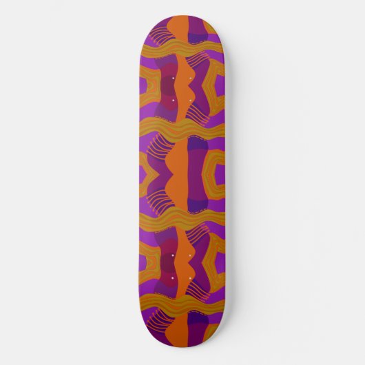 Psychedelic African Patchwork: Paarse Oranje olijv Persoonlijk Skateboard (Voorkant)