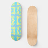 Psychedelic Afrikaanse Patchwork: Groen Blauw Geel Persoonlijk Skateboard (Voorkant)