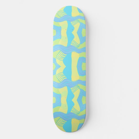 Psychedelic Afrikaanse Patchwork: Groen Blauw Geel Persoonlijk Skateboard (Voorkant)