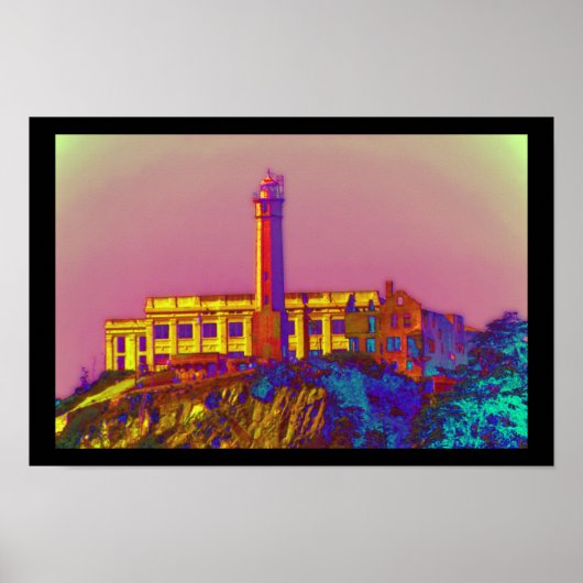 Psychedelic Alcatraz Poster (Voorkant)