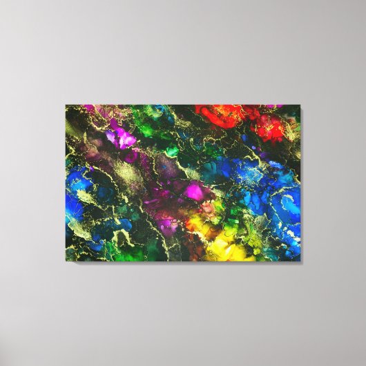 Psychedelic Alcohol Ink Abstract schilderen Canvas Afdruk (Voorkant)