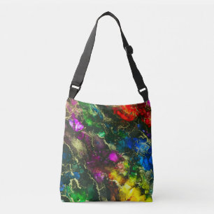 Psychedelic Alcohol Ink Abstract schilderen Crossbody Tas