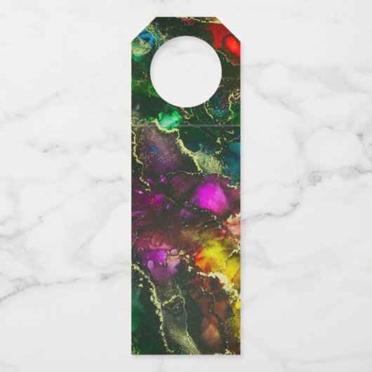 Psychedelic Alcohol Ink Abstract schilderen Flessenhanger (Voorkant)