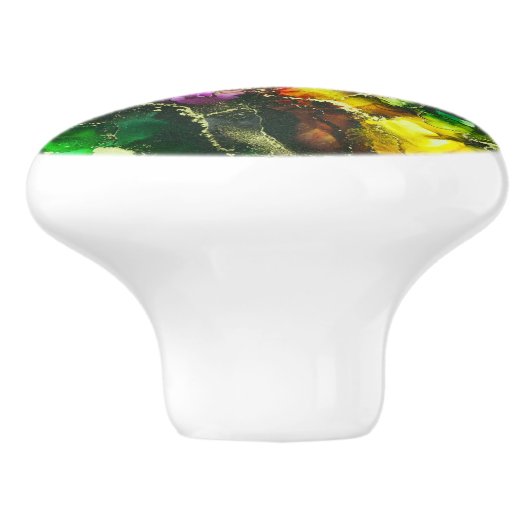 Psychedelic Alcohol Ink Abstract schilderen Keramische Knop (Zijkant)